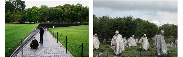 左:《越戰紀念碑》 右:《韓戰紀念碑》